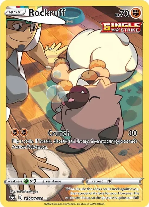 Rockruff #TG07/TG30 Holofoil Pokémon card from Silver Tempest Trainer Gallery
