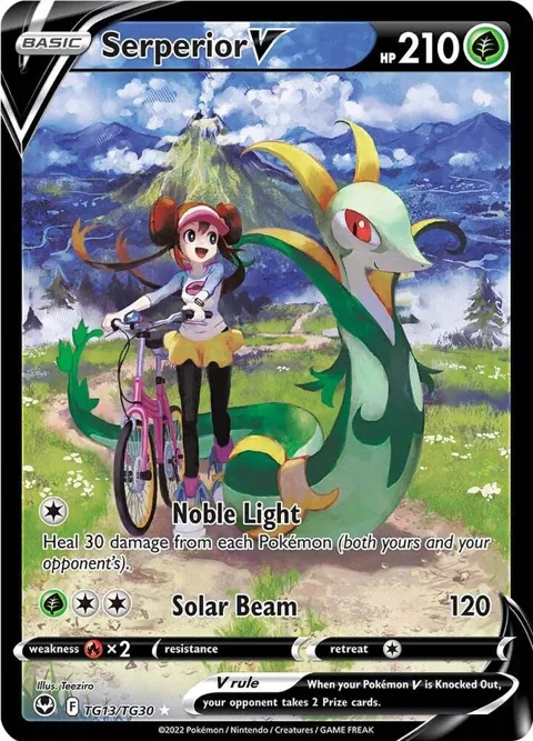 Serperior V #TG13/TG30 Holofoil Pokémon card from Silver Tempest Trainer Gallery