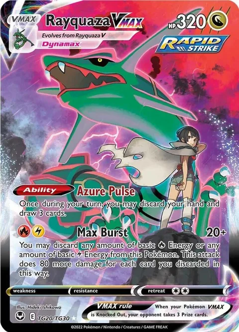 Rayquaza VMAX #TG20/TG30 Holofoil Pokémon card from Silver Tempest Trainer Gallery