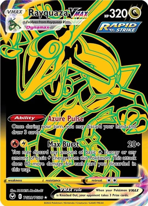 Rayquaza VMAX Secret Rare #TG29/TG30 Holofoil Pokémon card from Silver Tempest Trainer Gallery