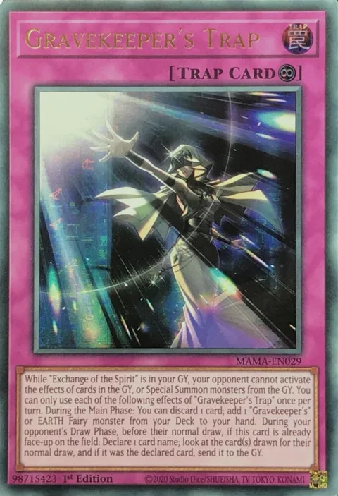 Gravekeeper's Trap Ultra Pharaoh's Rare MAMA-EN029 Yu-Gi-Oh card from Magnificent Mavens