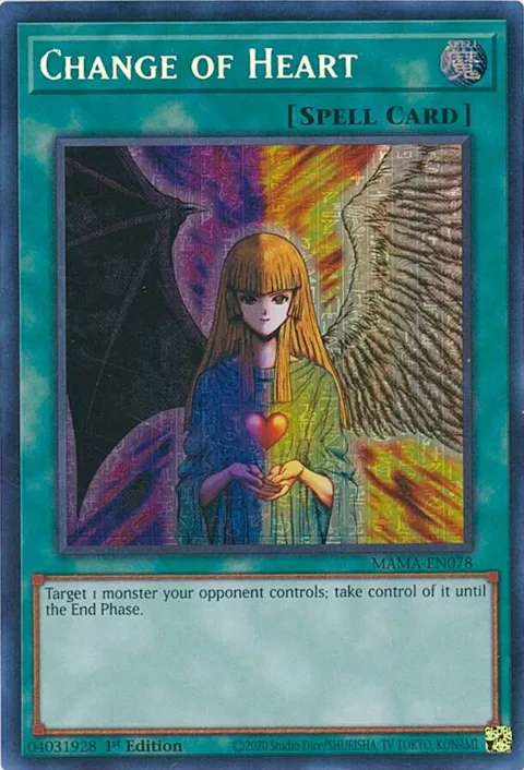 Change of Heart Secret Pharaoh's Rare MAMA-EN078 Yu-Gi-Oh card from Magnificent Mavens