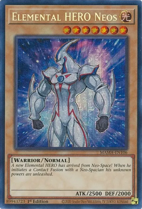 Elemental HERO Neos Secret Pharaoh's Rare MAMA-EN106 Yu-Gi-Oh card from Magnificent Mavens
