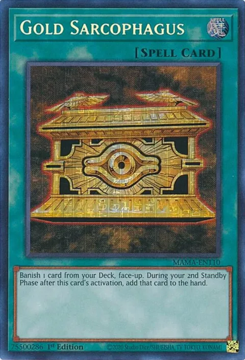 Gold Sarcophagus Secret Pharaoh's Rare MAMA-EN110 Yu-Gi-Oh card from Magnificent Mavens