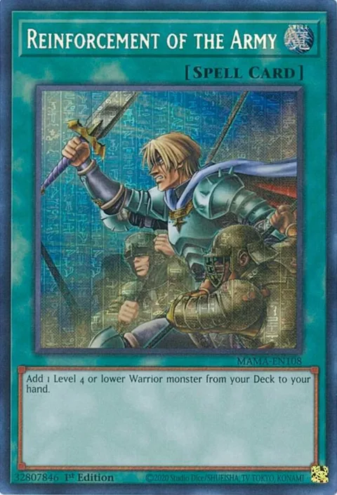 Reinforcement of the Army Secret Pharaoh's Rare MAMA-EN108 Yu-Gi-Oh card from Magnificent Mavens