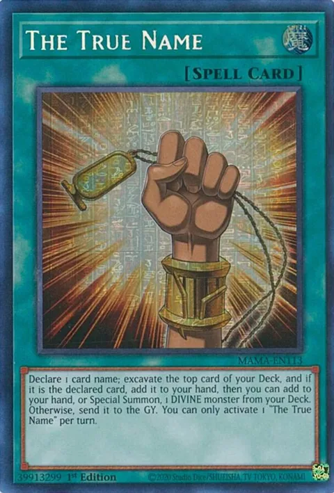 The True Name Secret Pharaoh's Rare MAMA-EN113 Yu-Gi-Oh card from Magnificent Mavens
