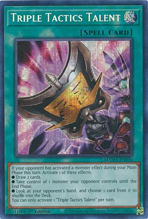 Triple Tactics Talent Secret Pharaoh's Rare MAMA-EN090 Yu-Gi-Oh card from Magnificent Mavens