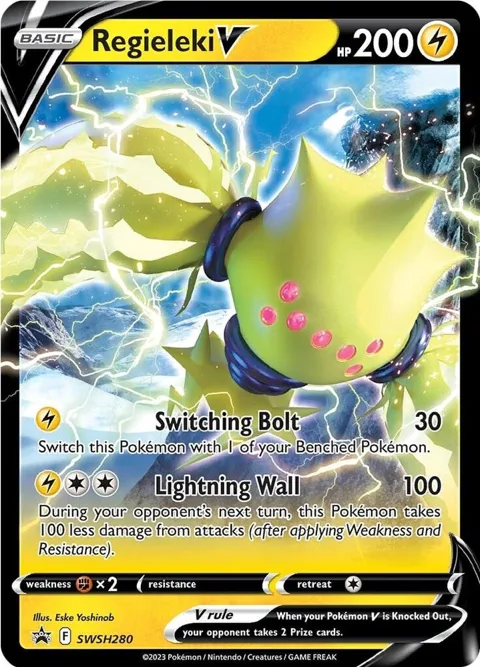 Regieleki V #SWSH280 Holofoil Pokémon card from Sword & Shield Promo Cards