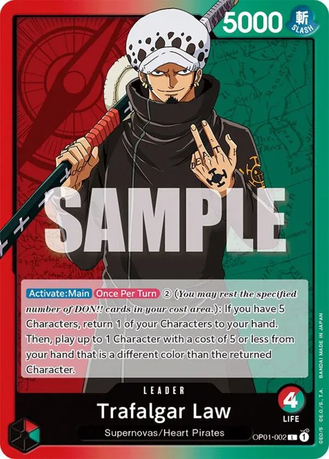 Trafalgar Law OP01-002 One Piece card from Romance Dawn