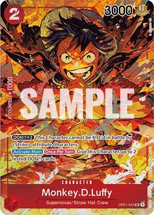 Monkey.D.Luffy Alt Art OP01-024 One Piece card from Romance Dawn