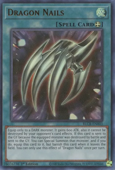 Dragon Nails BLCR-EN003 Yu-Gi-Oh card from Battles of Legend: Crystal Revenge