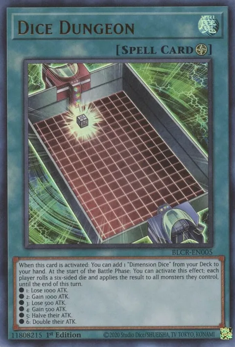 Dice Dungeon BLCR-EN005 Yu-Gi-Oh card from Battles of Legend: Crystal Revenge