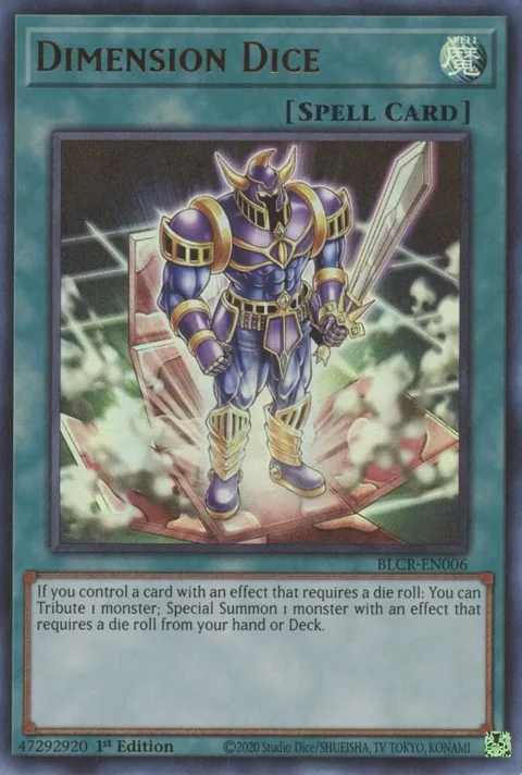 Dimension Dice BLCR-EN006 Yu-Gi-Oh card from Battles of Legend: Crystal Revenge