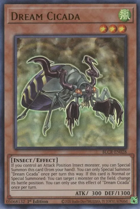 Dream Cicada BLCR-EN028 Yu-Gi-Oh card from Battles of Legend: Crystal Revenge