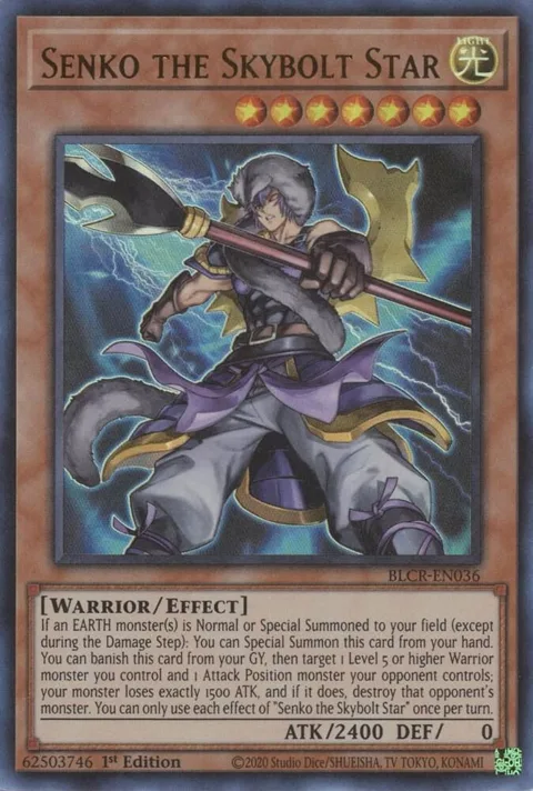 Senko the Skybolt Star BLCR-EN036 Yu-Gi-Oh card from Battles of Legend: Crystal Revenge