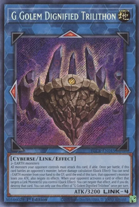 G Golem Dignified Trilithon BLCR-EN045 Yu-Gi-Oh card from Battles of Legend: Crystal Revenge