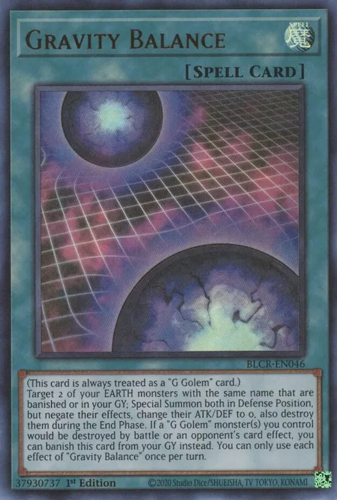 Gravity Balance BLCR-EN046 Yu-Gi-Oh card from Battles of Legend: Crystal Revenge