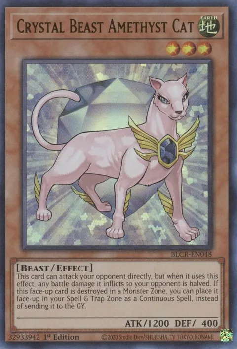 Crystal Beast Amethyst Cat BLCR-EN048 Yu-Gi-Oh card from Battles of Legend: Crystal Revenge
