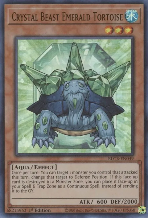 Crystal Beast Emerald Tortoise BLCR-EN049 Yu-Gi-Oh card from Battles of Legend: Crystal Revenge