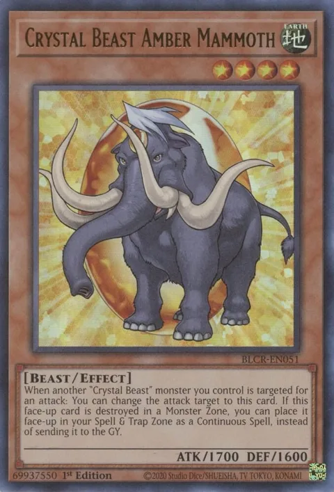 Crystal Beast Amber Mammoth BLCR-EN051 Yu-Gi-Oh card from Battles of Legend: Crystal Revenge