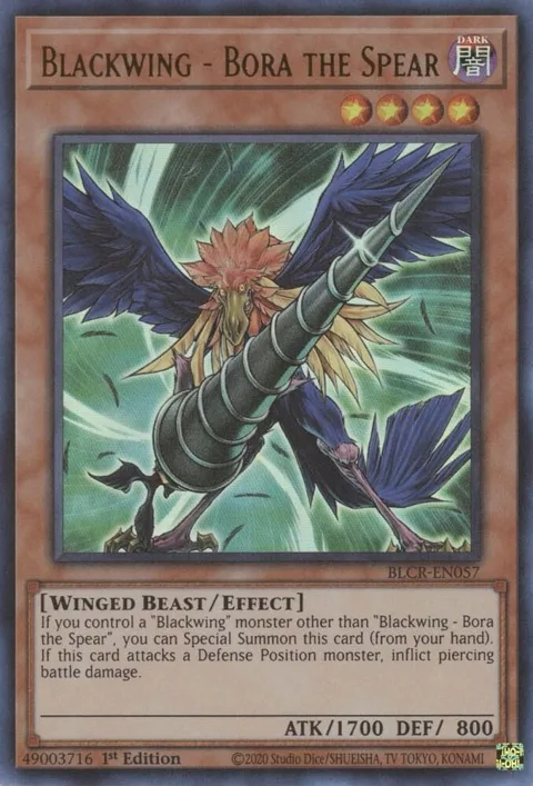 Blackwing - Bora the Spear BLCR-EN057 Yu-Gi-Oh card from Battles of Legend: Crystal Revenge