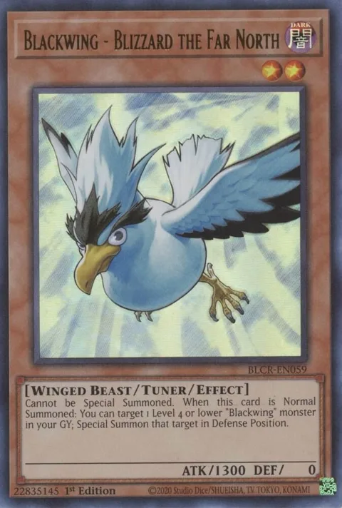 Blackwing - Blizzard the Far North BLCR-EN059 Yu-Gi-Oh card from Battles of Legend: Crystal Revenge