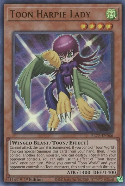 Toon Harpie Lady BLCR-EN066 Yu-Gi-Oh card from Battles of Legend: Crystal Revenge