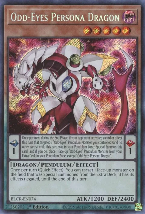 Odd-Eyes Persona Dragon BLCR-EN074 Yu-Gi-Oh card from Battles of Legend: Crystal Revenge
