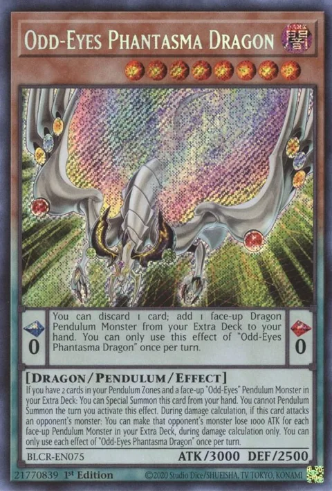 Odd-Eyes Phantasma Dragon BLCR-EN075 Yu-Gi-Oh card from Battles of Legend: Crystal Revenge