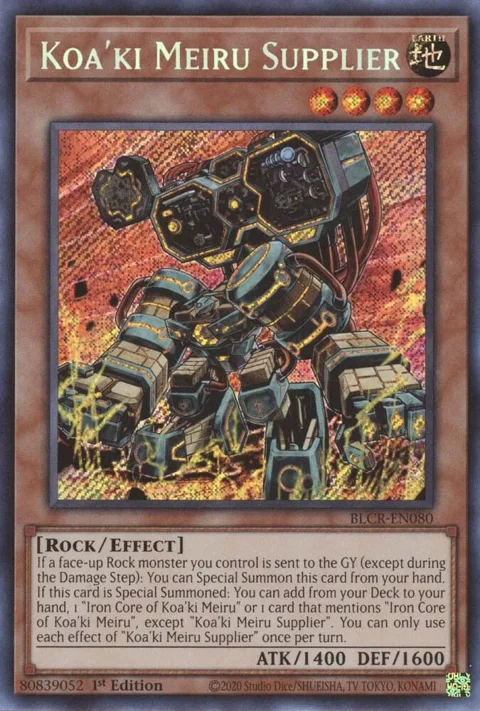 Koa'ki Meiru Supplier BLCR-EN080 Yu-Gi-Oh card from Battles of Legend: Crystal Revenge