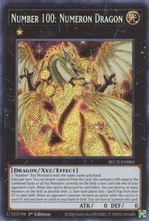 Number 100: Numeron Dragon BLCR-EN084 Yu-Gi-Oh card from Battles of Legend: Crystal Revenge