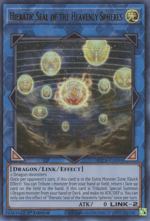 Hieratic Seal of the Heavenly Spheres BLCR-EN090 Yu-Gi-Oh card from Battles of Legend: Crystal Revenge