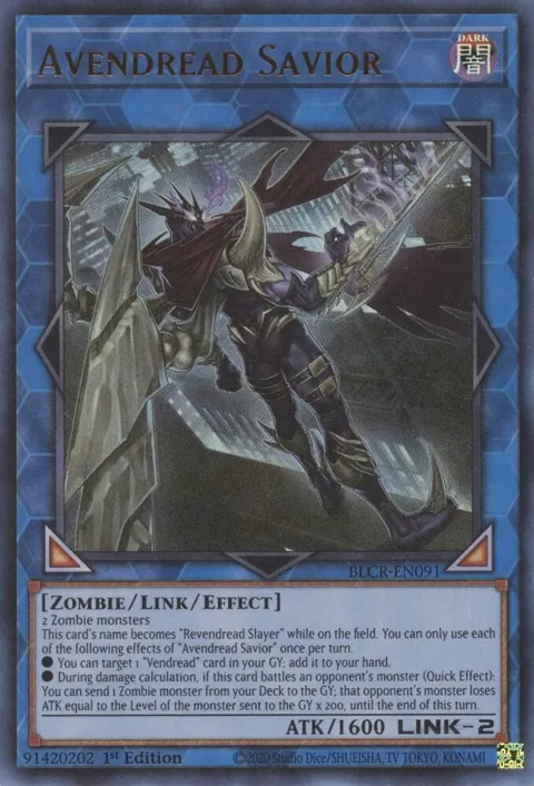 Avendread Savior BLCR-EN091 Yu-Gi-Oh card from Battles of Legend: Crystal Revenge
