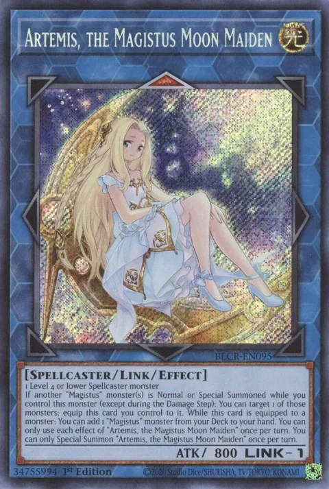 Artemis, the Magistus Moon Maiden BLCR-EN095 Yu-Gi-Oh card from Battles of Legend: Crystal Revenge