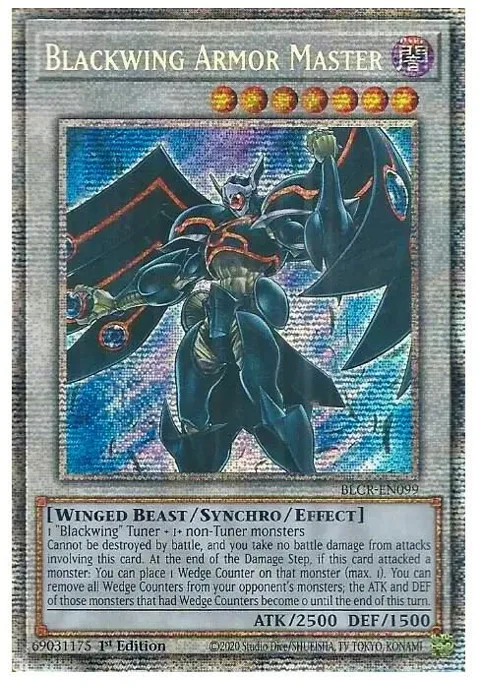 Blackwing Armor Master Starlight Rare BLCR-EN099 Yu-Gi-Oh card from Battles of Legend: Crystal Revenge