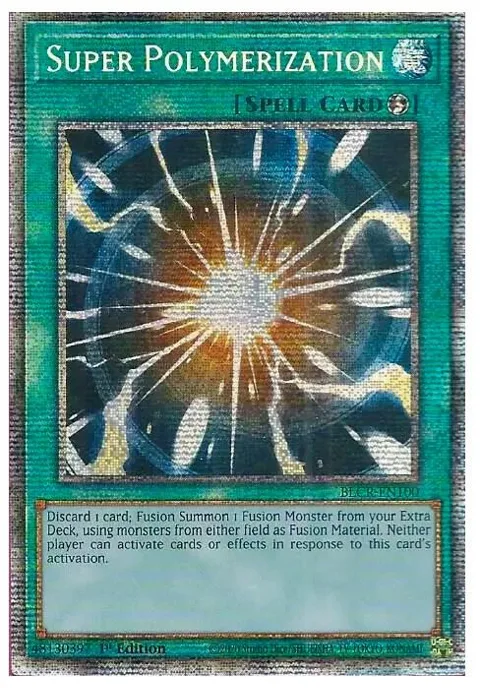 Super Polymerization Starlight Rare BLCR-EN100 Yu-Gi-Oh card from Battles of Legend: Crystal Revenge
