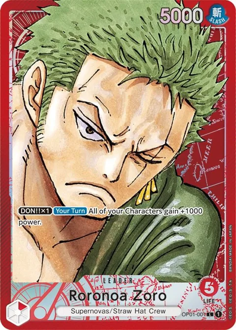 Roronoa Zoro Alt Art OP01-001 One Piece card from Romance Dawn