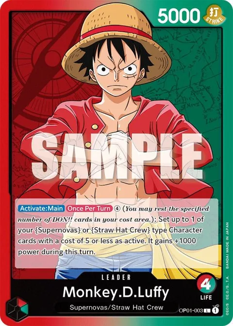Monkey.D.Luffy OP01-003 One Piece card from Romance Dawn