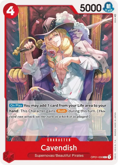 Cavendish OP01-008 One Piece card from Romance Dawn