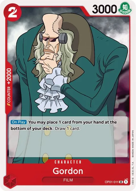 Gordon OP01-011 One Piece card from Romance Dawn