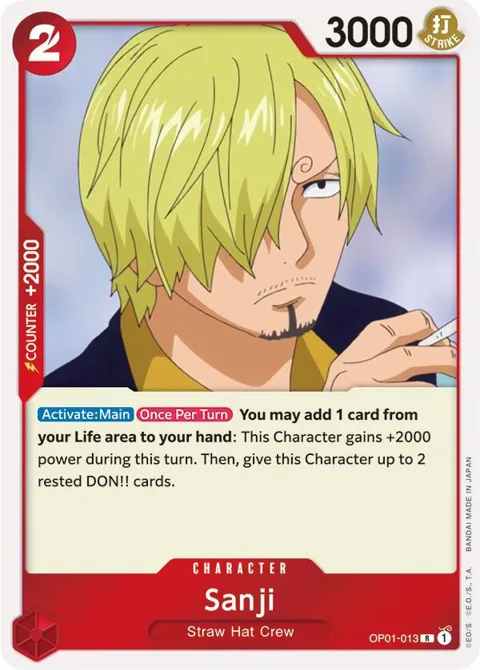 Sanji OP01-013 One Piece card from Romance Dawn