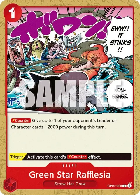 Green Star Rafflesia OP01-028 One Piece card from Romance Dawn
