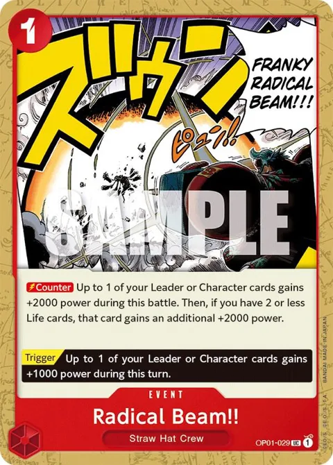 Radical Beam!! OP01-029 One Piece card from Romance Dawn