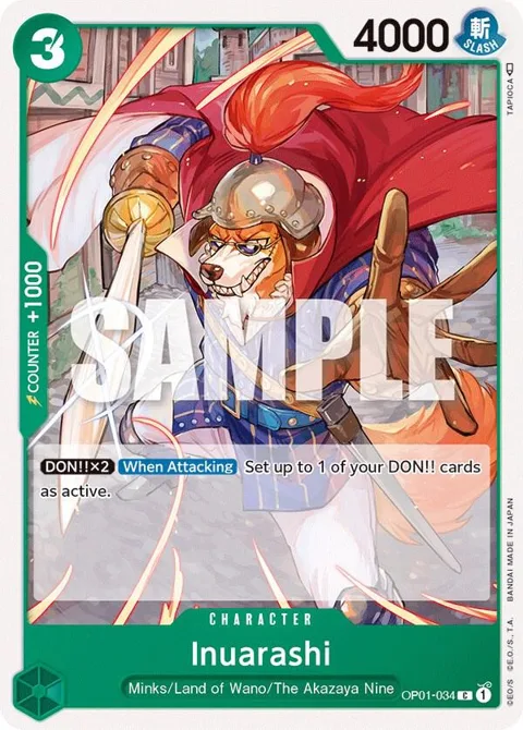 Inuarashi OP01-034 One Piece card from Romance Dawn