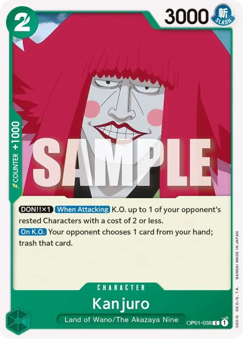 Kanjuro OP01-038 One Piece card from Romance Dawn