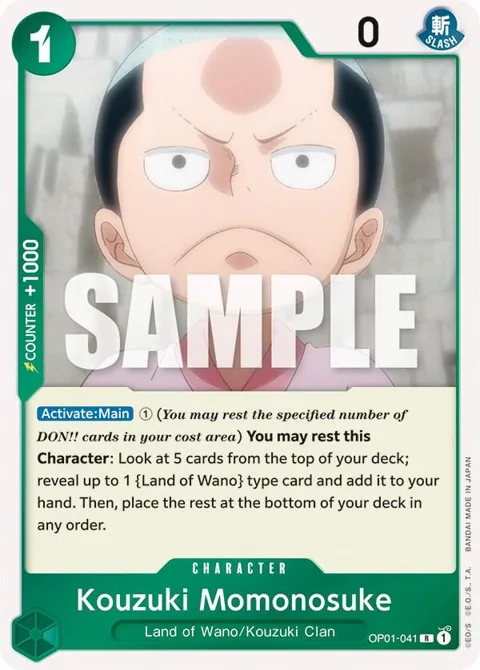 Kouzuki Momonosuke OP01-041 One Piece card from Romance Dawn