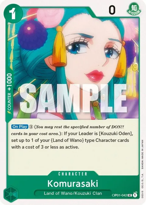 Komurasaki OP01-042 One Piece card from Romance Dawn