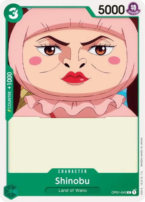Shinobu OP01-043 One Piece card from Romance Dawn