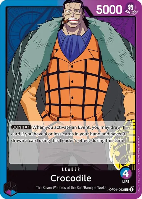 Crocodile OP01-062 One Piece card from Romance Dawn