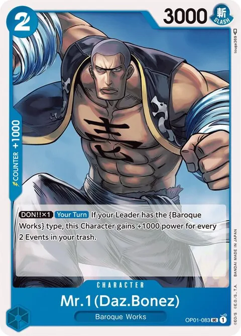Mr.1 Daz.Bonez OP01-083 One Piece card from Romance Dawn